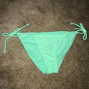 Side-tie green bikini bottoms